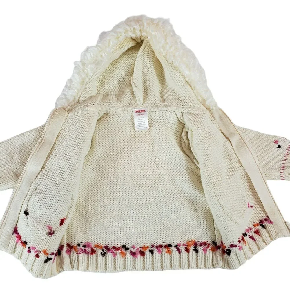 Gymboree Girls 6-12 MOS Hooded Zipper Jacket Warm Cute Peruvian Doll Peru Cotton